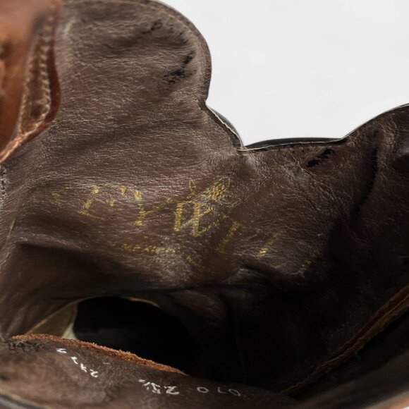 Reywelt Leather Square Toe Pirarucu Fish Pattern Western Cowboy Boots Men's 7.5 - Picture 12 of 13